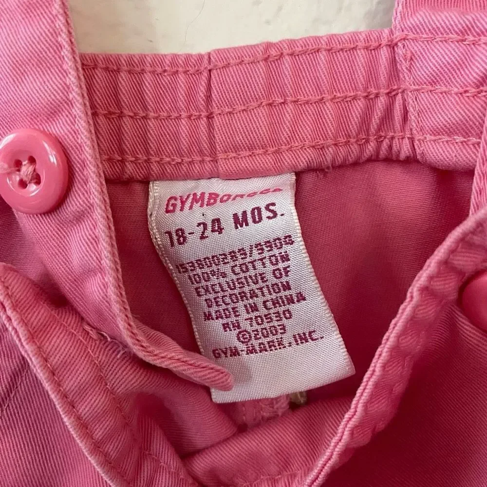 Y2K Gymboree Pink Floral Overalls